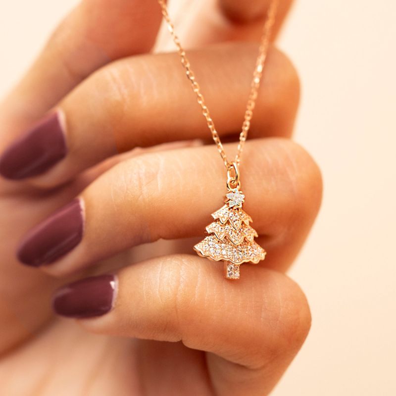 Petite Pine Tree Silver Chain Pendant