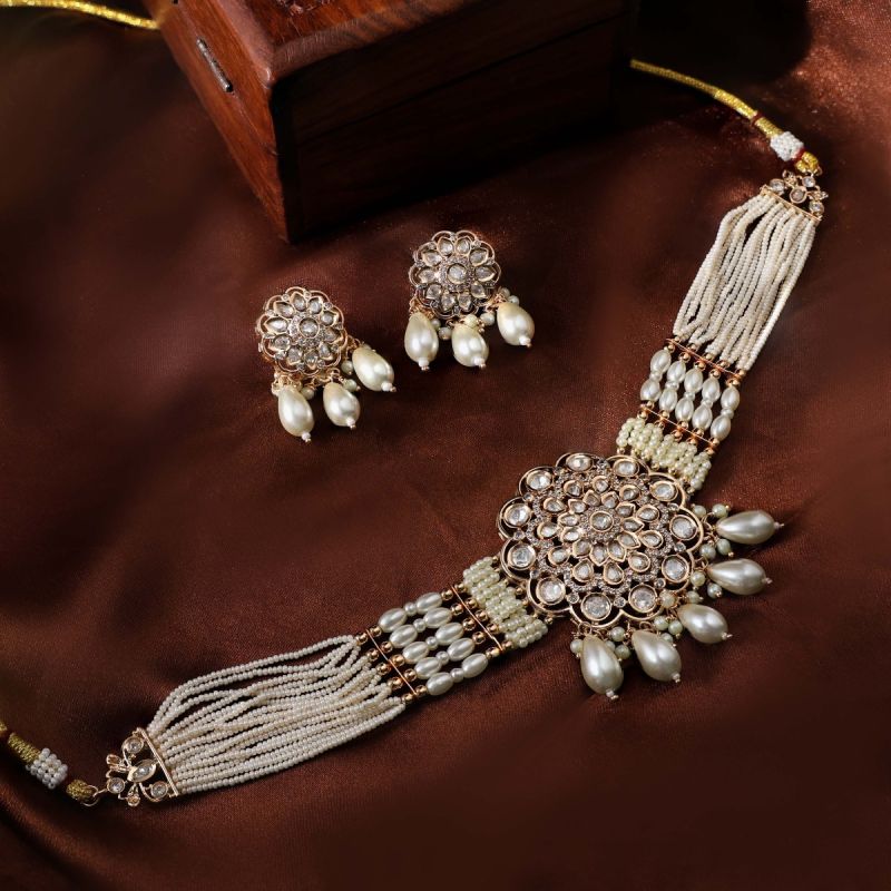 Ornate Marigold Choker Necklace Set