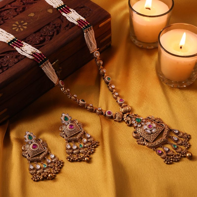 Vibrant Treasure Temple Necklace Set