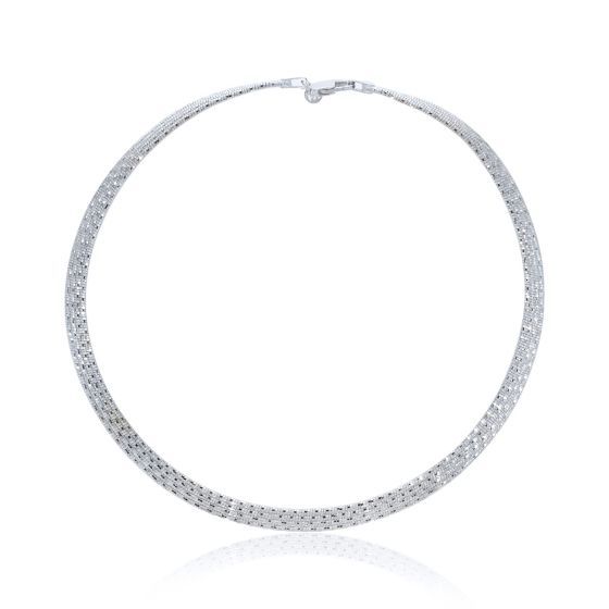 Enchanting Oval Silver Necklace