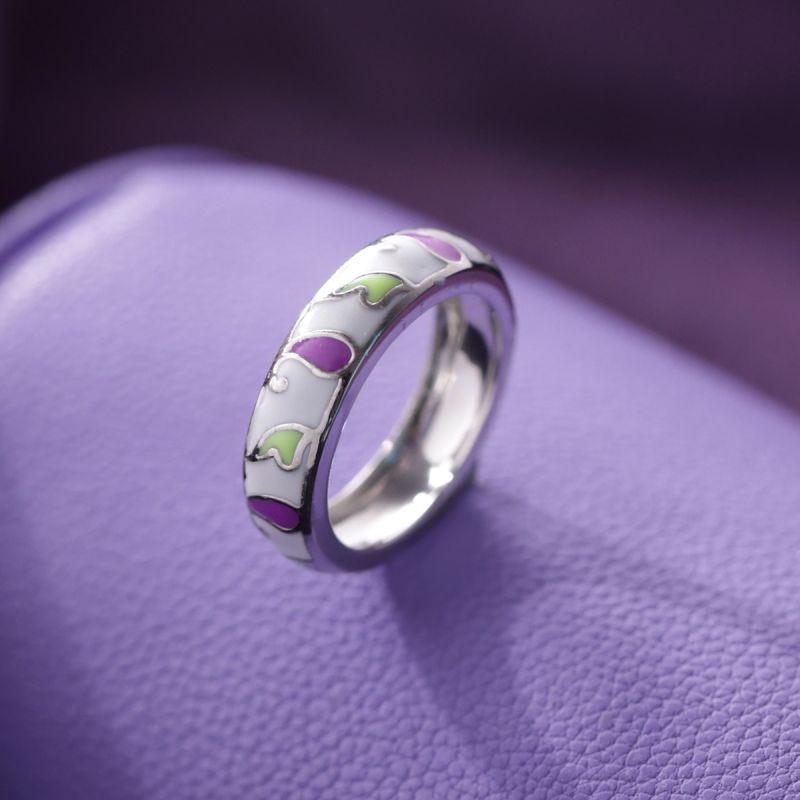 Vibrant Enamel Band Ring