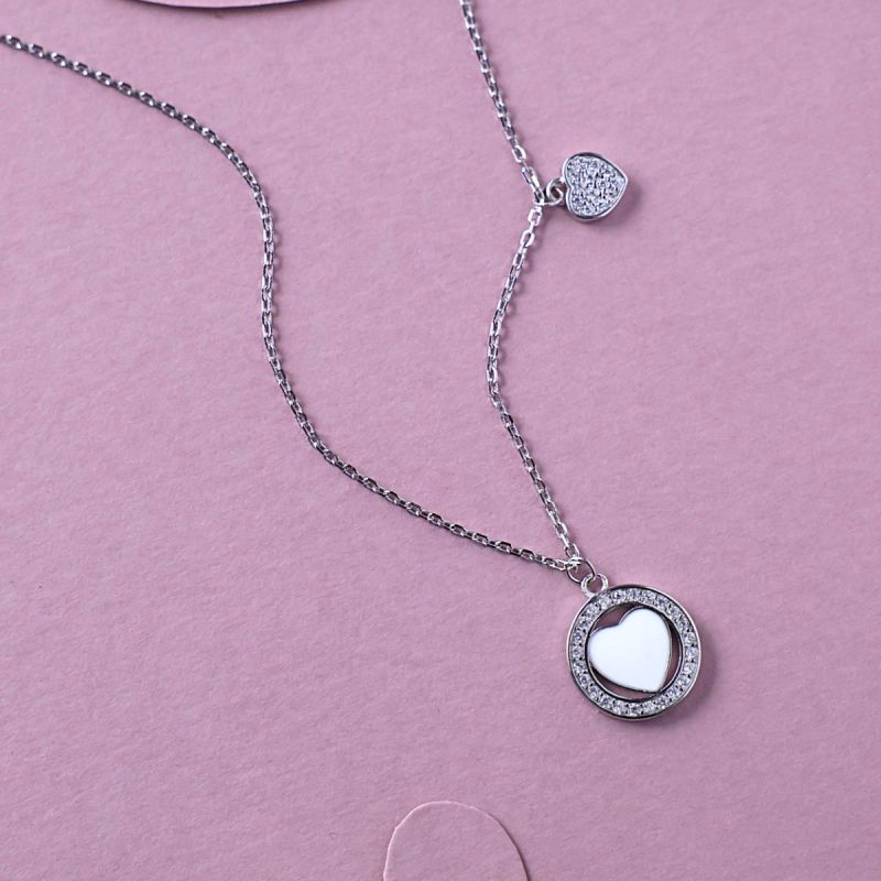 Love Encircled Silver Chain Pendant